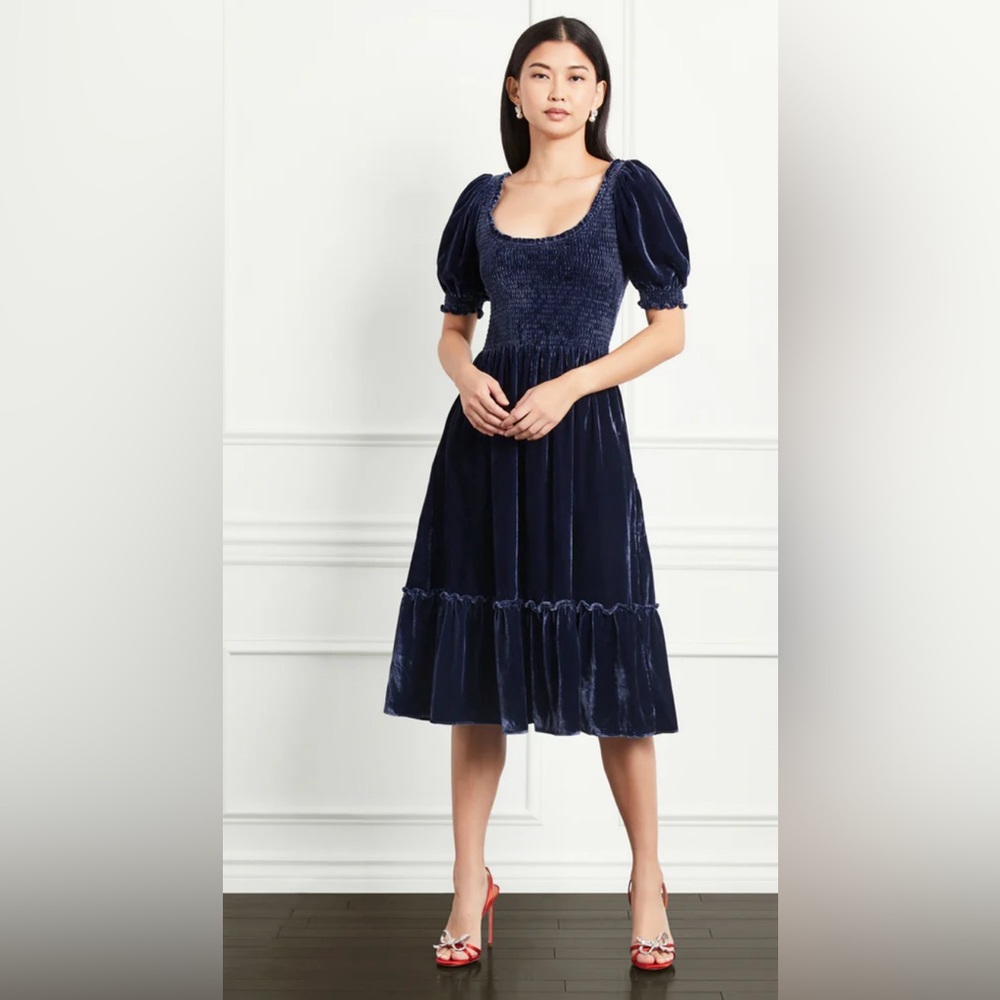 Hill House The Louisa Nap Dress in Navy Velvet Size‎ X-Large NWT $178